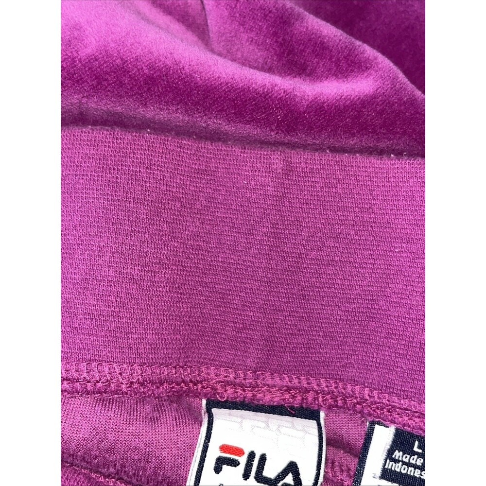 Fila Sport Women’s Purple Velour Track Pants Size L Y2K Retro - Picture 7 of 10
